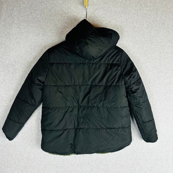 New GAP Boys Sz 12 Reversible Sherpa Quarter Zip Hoodie Jacket Camo Black NWT - Picture 10 of 11
